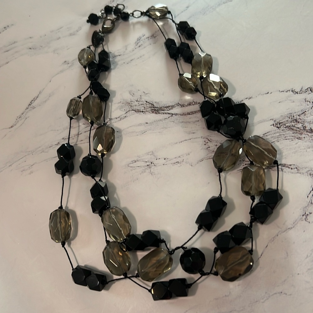 Vintage Three Strand Beaded Necklace.